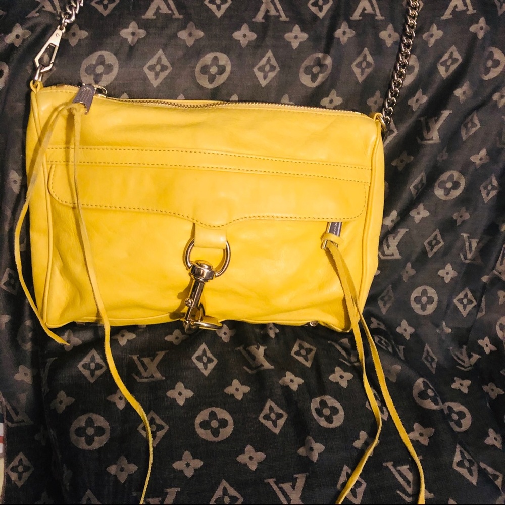 Rebecca Minkoff Leather Gold Chain Yellow Bag